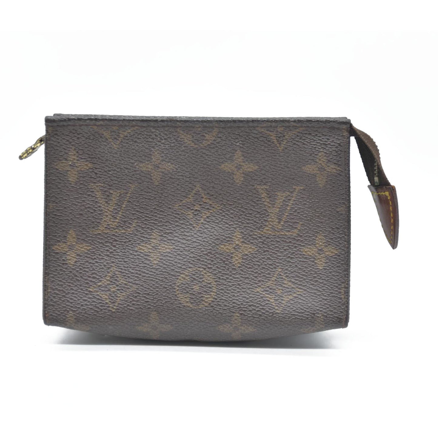 Louis Vuitton Monogram Poche Toilette 15 Cosmetics Pouch Purse Brown MB0042