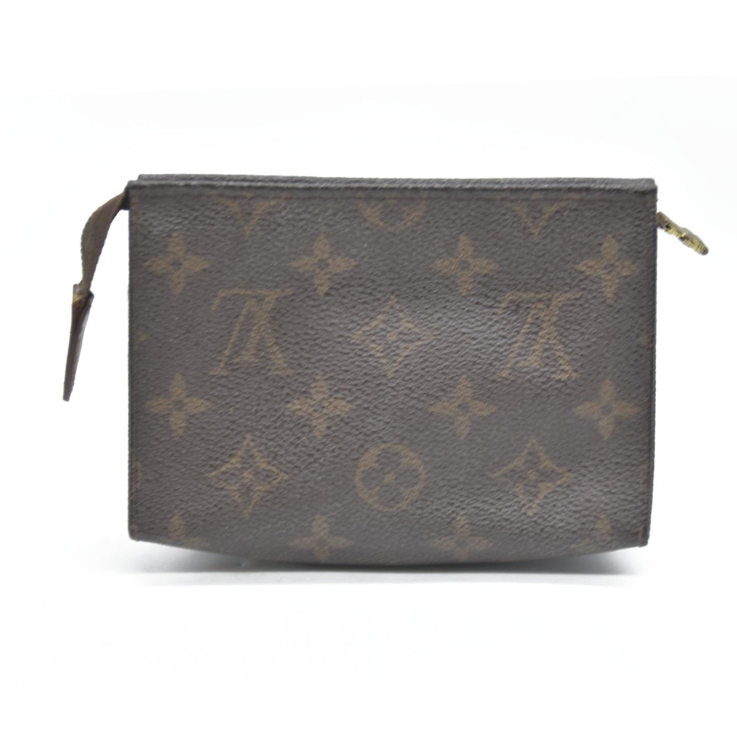 Louis Vuitton Monogram Poche Toilette 15 Cosmetics Pouch Purse Brown MB0042