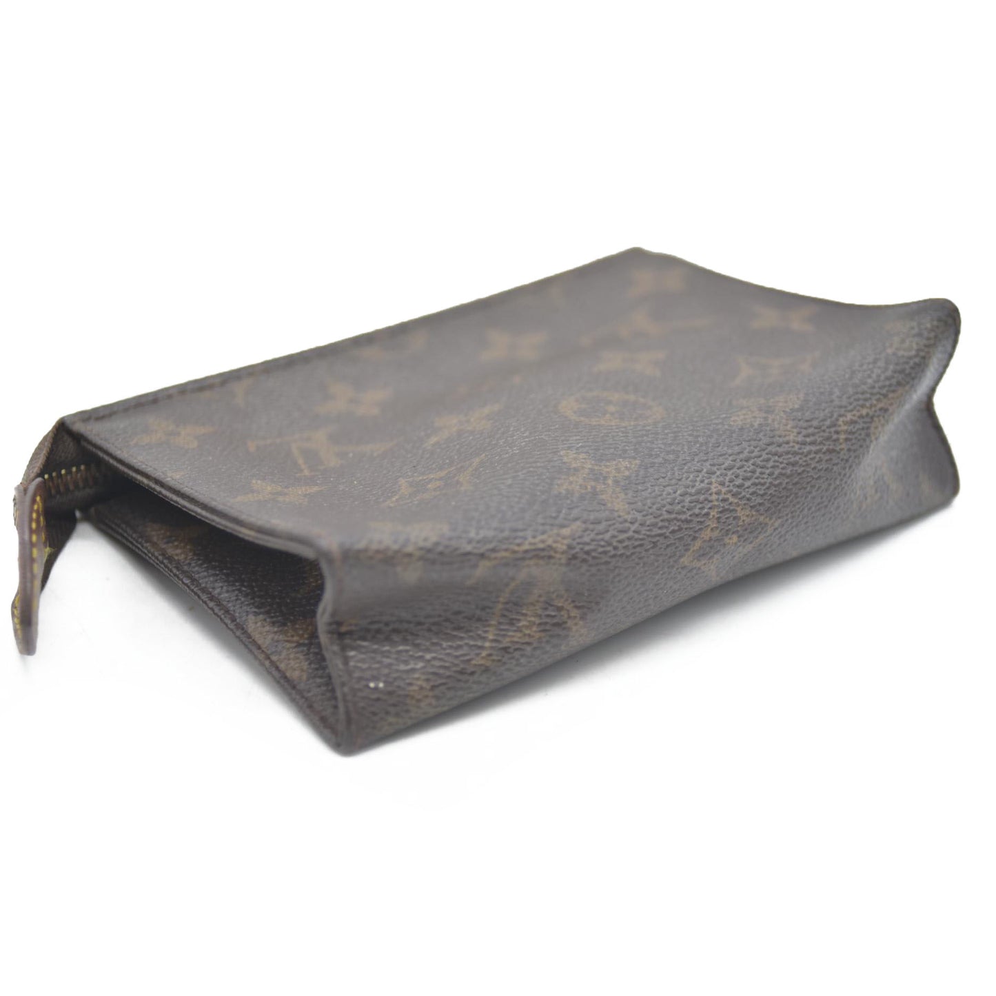 Louis Vuitton Monogram Poche Toilette 15 Cosmetics Pouch Purse Brown MB0042