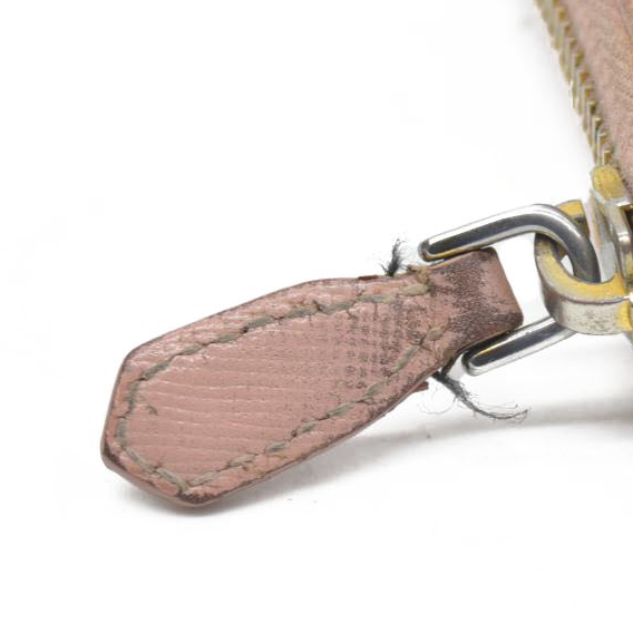 $1050 PRADA Logo Plate Saffiano Leather Zip Around Long Wallet Pink