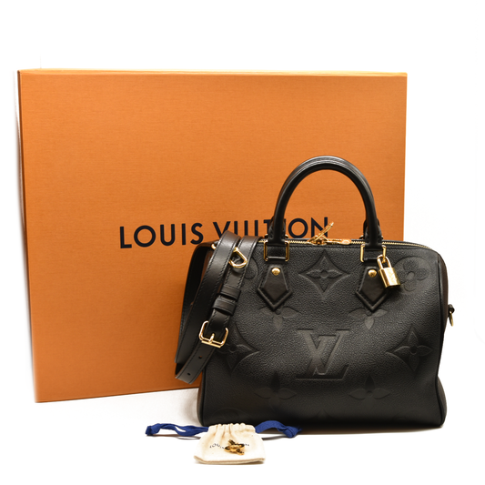 Louis Vuitton  Empreinte Monogram Giant Speedy Bandouliere 25 Black RFID