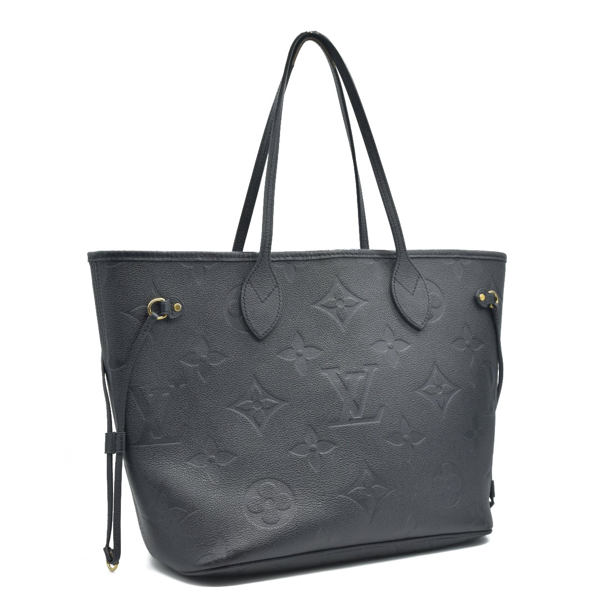 AUCTION $2800 Louis Vuitton  Empreinte Monogram Giant Neverfull MM Black RFID Tote