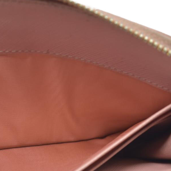 $1050 PRADA Logo Plate Saffiano Leather Zip Around Long Wallet Pink