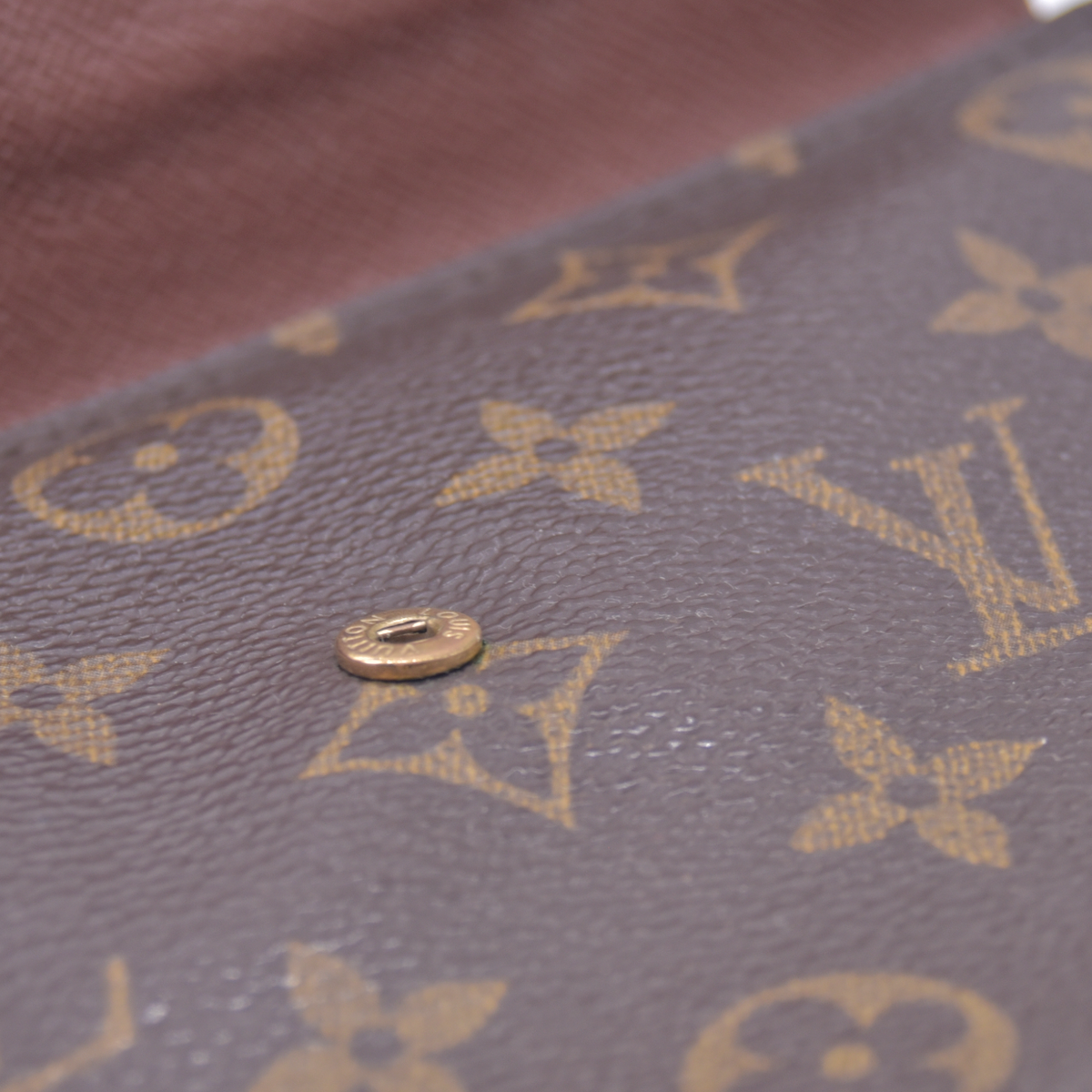 $635 2002 Louis Vuitton Monogram Canvas Pochette Passport Organizer Brown CA0032