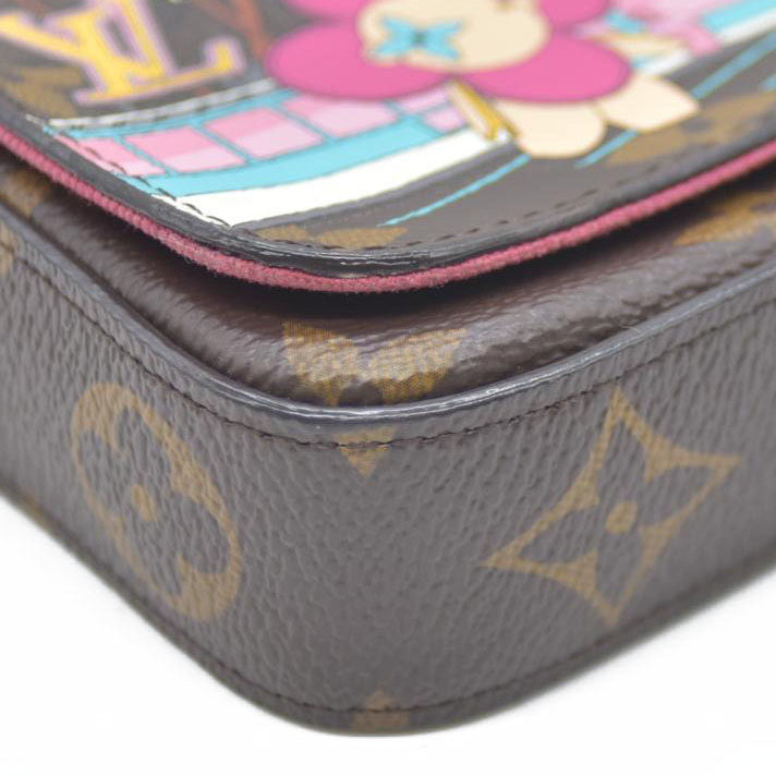 Louis Vuitton  Monogram 2021 Christmas Animation Hollywood Pochette Felicie Chain Wallet Fuchsia