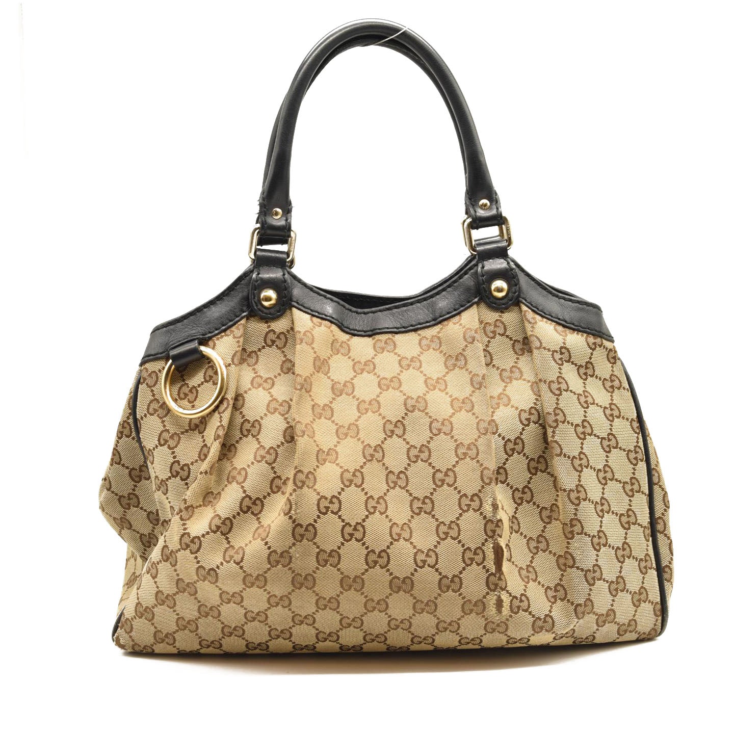 GUCCI Monogram Medium Sukey Tote Dark Brown