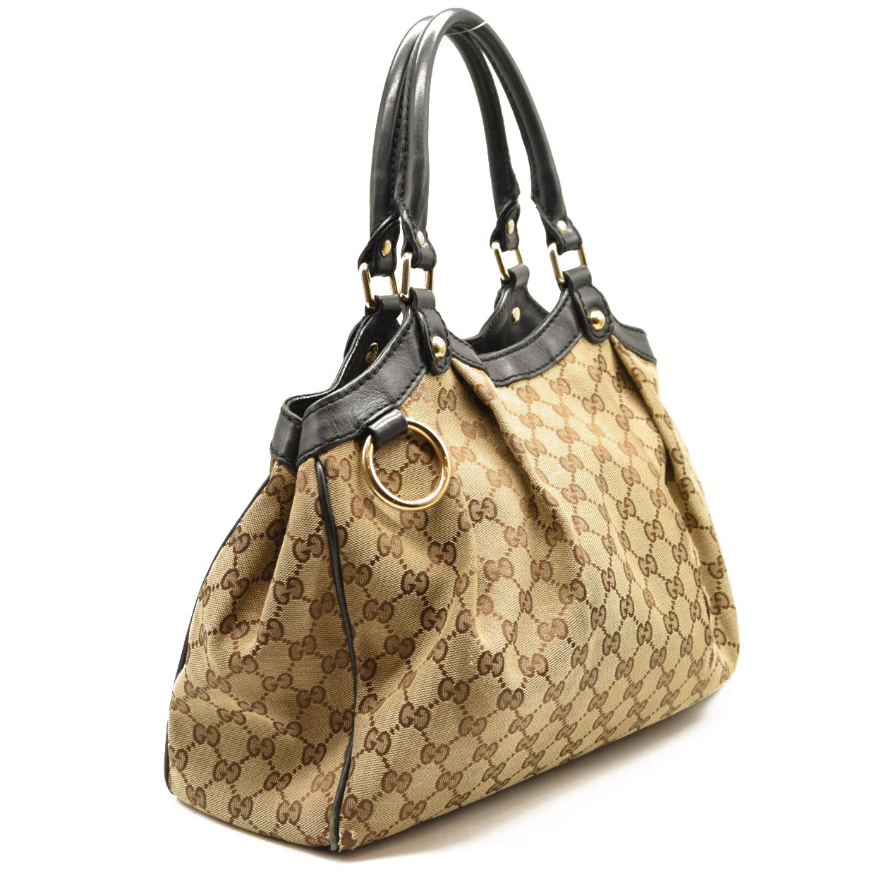 GUCCI Monogram Medium Sukey Tote Dark Brown