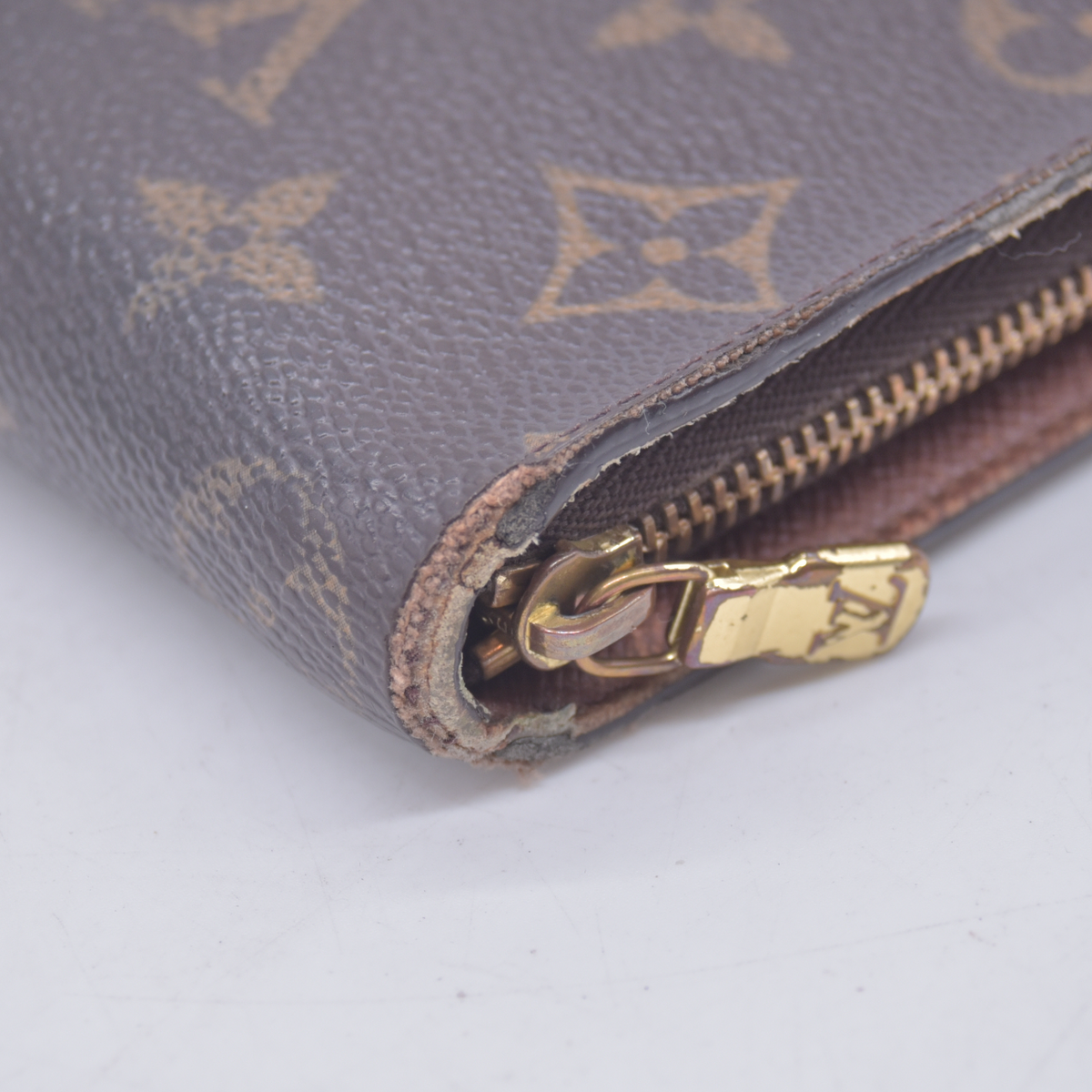 $750 2003 Louis Vuitton Monogram Porte Monnaie Zippy Long Wallet Brown TH0043