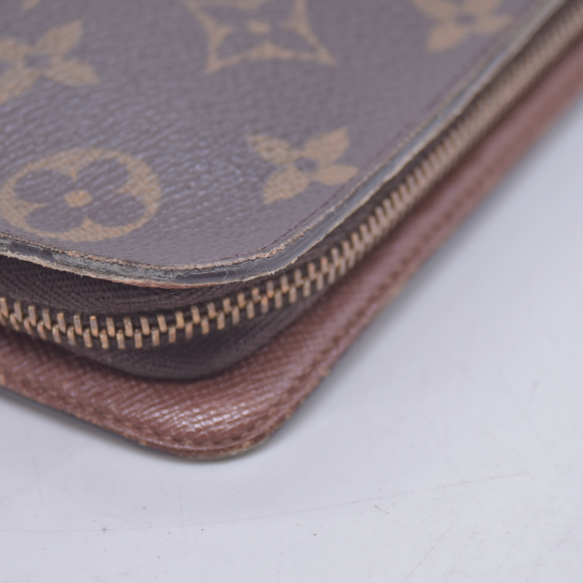 $750 2003 Louis Vuitton Monogram Porte Monnaie Zippy Long Wallet Brown TH0043