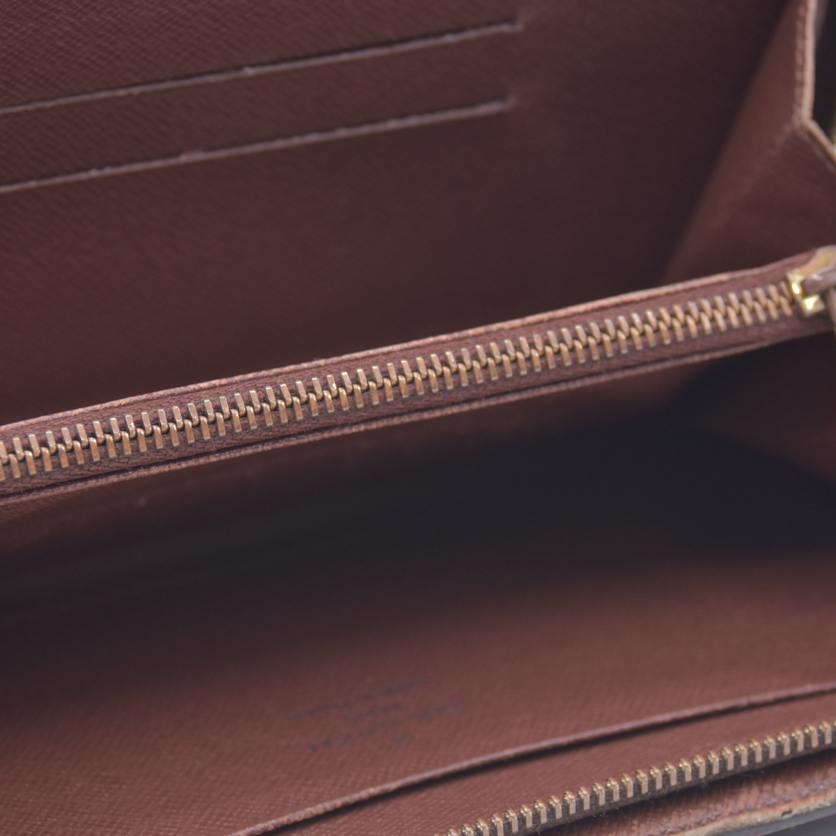 $750 2003 Louis Vuitton Monogram Porte Monnaie Zippy Long Wallet Brown TH0043