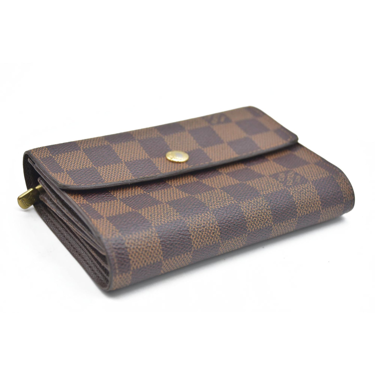 AUCTION $610 Louis Vuitton  Damier Ebene Porte Tresor Etui Papiers Wallet CA0112