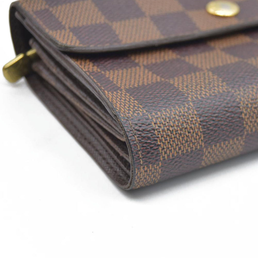 AUCTION $610 Louis Vuitton  Damier Ebene Porte Tresor Etui Papiers Wallet CA0112