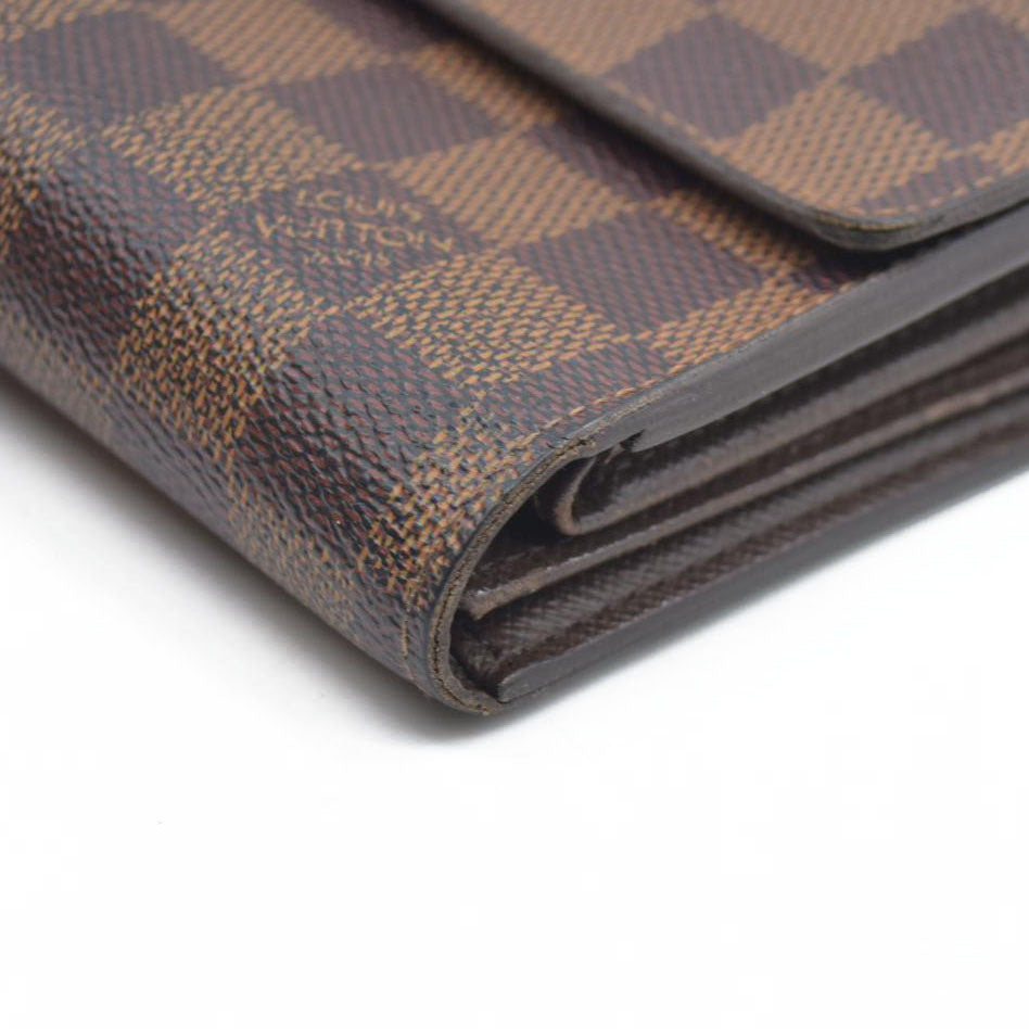 AUCTION $610 Louis Vuitton  Damier Ebene Porte Tresor Etui Papiers Wallet CA0112