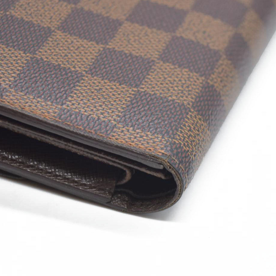 AUCTION $610 Louis Vuitton  Damier Ebene Porte Tresor Etui Papiers Wallet CA0112
