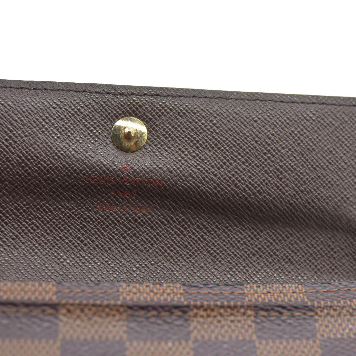 AUCTION $610 Louis Vuitton  Damier Ebene Porte Tresor Etui Papiers Wallet CA0112