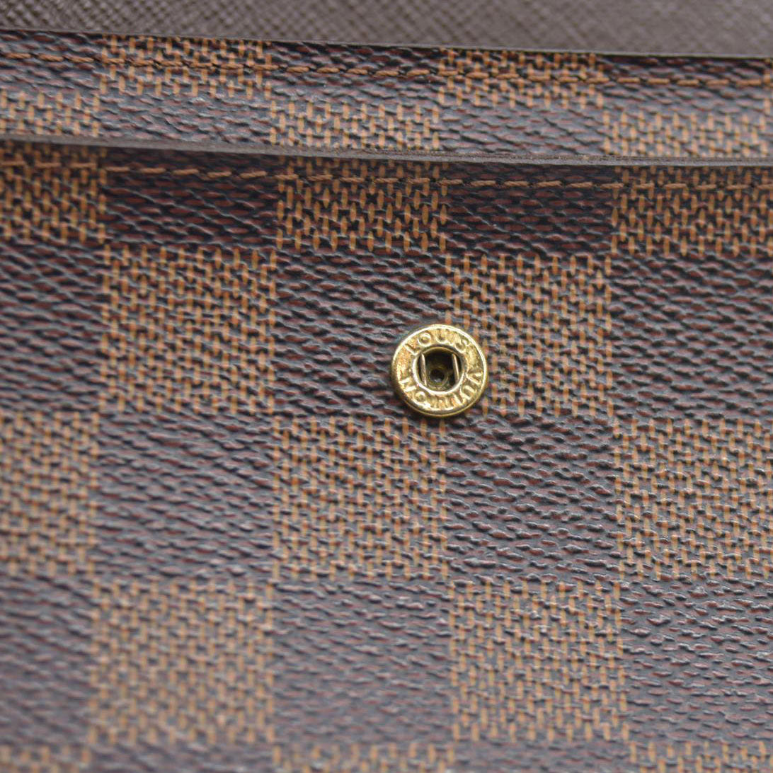 AUCTION $610 Louis Vuitton  Damier Ebene Porte Tresor Etui Papiers Wallet CA0112