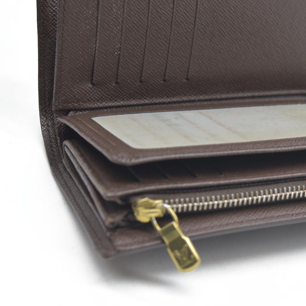 AUCTION $610 Louis Vuitton  Damier Ebene Porte Tresor Etui Papiers Wallet CA0112