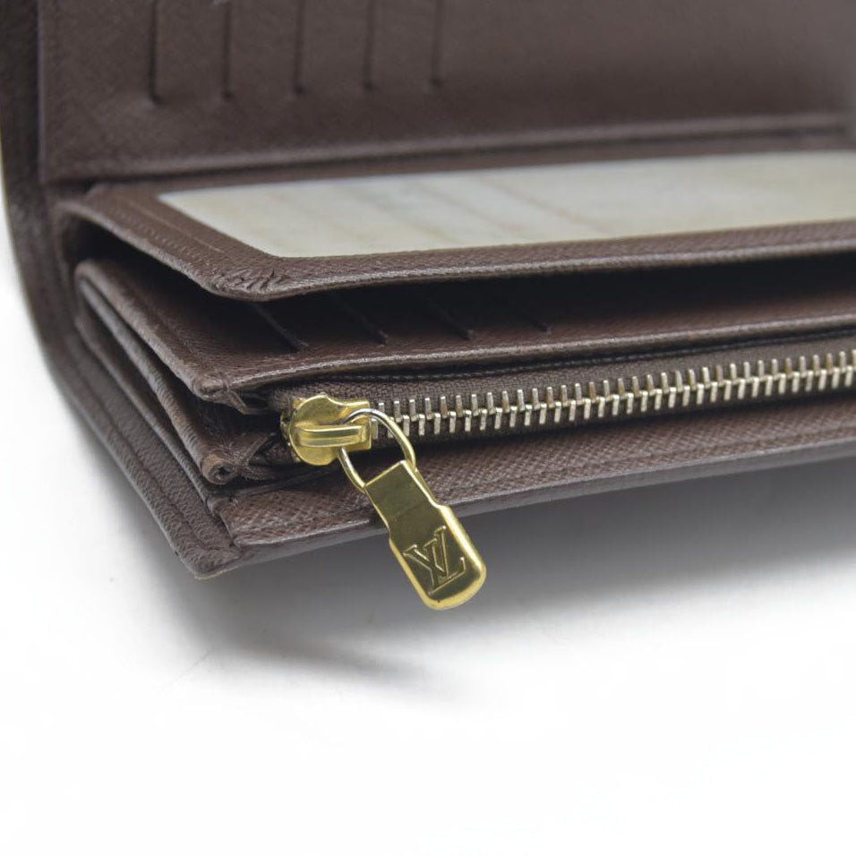 AUCTION $610 Louis Vuitton  Damier Ebene Porte Tresor Etui Papiers Wallet CA0112