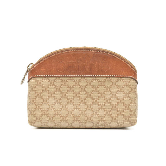 Celine Brown Macadam Clutch Bag Beige