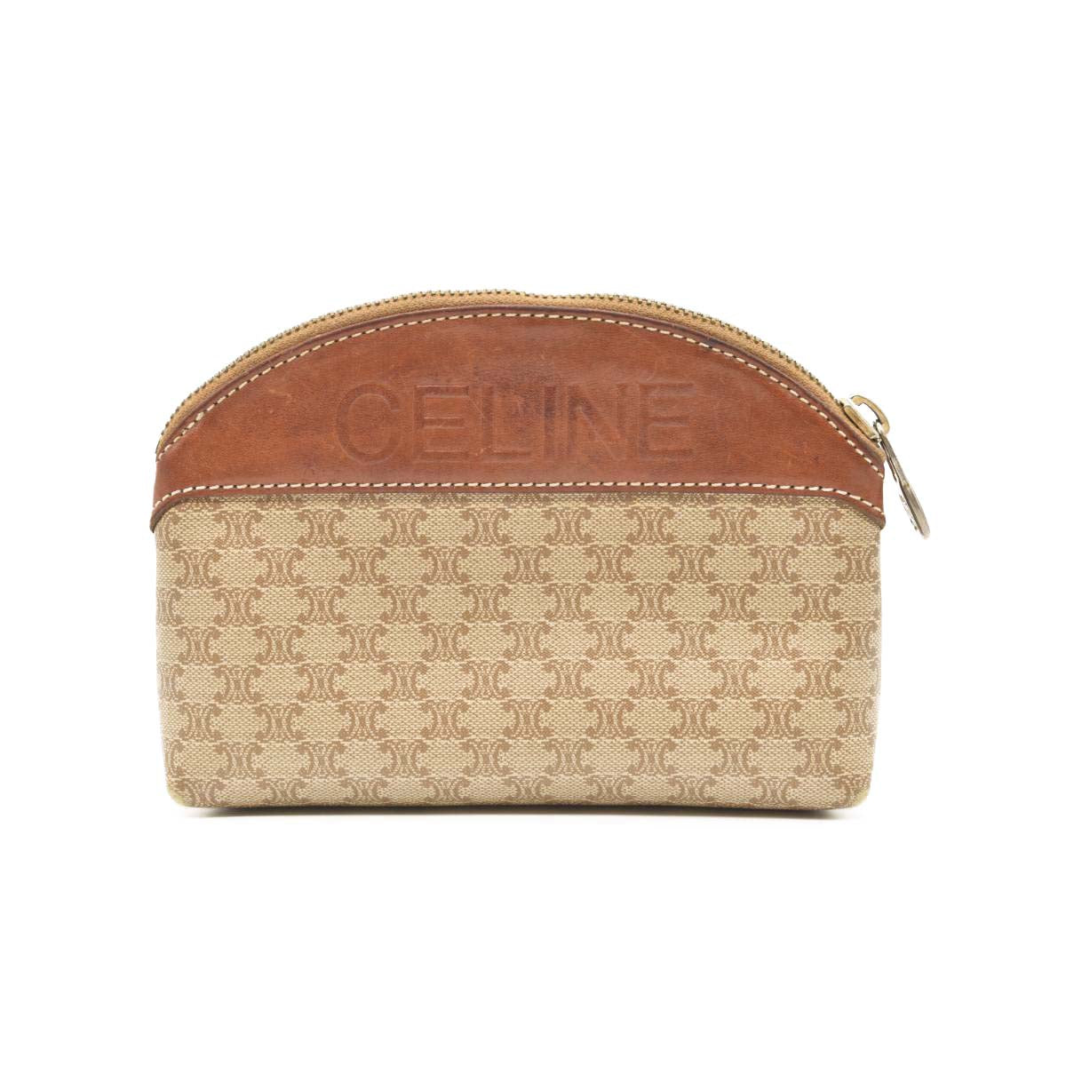 Celine Brown Macadam Clutch Bag Beige