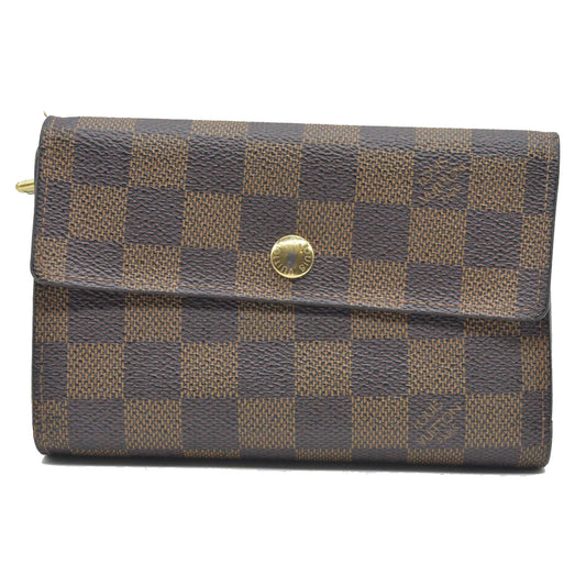 AUCTION $610 Louis Vuitton  Damier Ebene Porte Tresor Etui Papiers Wallet SP2077