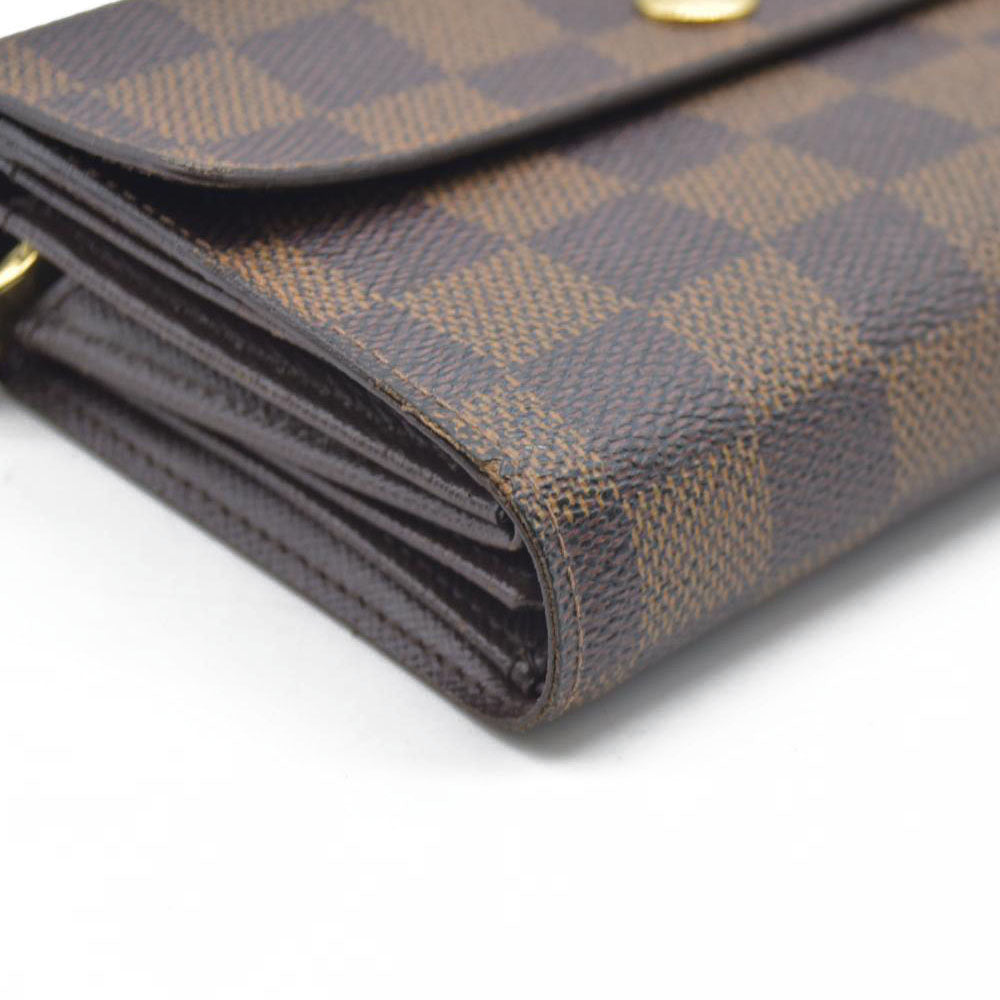 AUCTION $610 Louis Vuitton  Damier Ebene Porte Tresor Etui Papiers Wallet SP2077