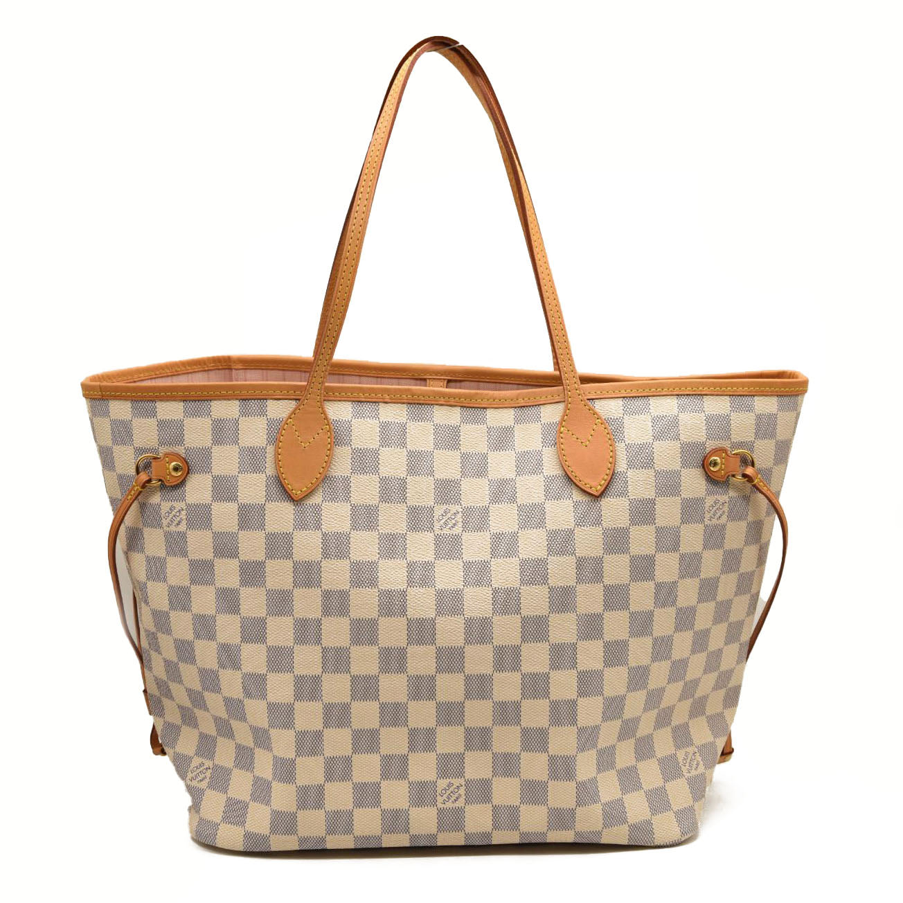 LOUIS VUITTON Damier Azur Neverfull MM Rose Ballerine