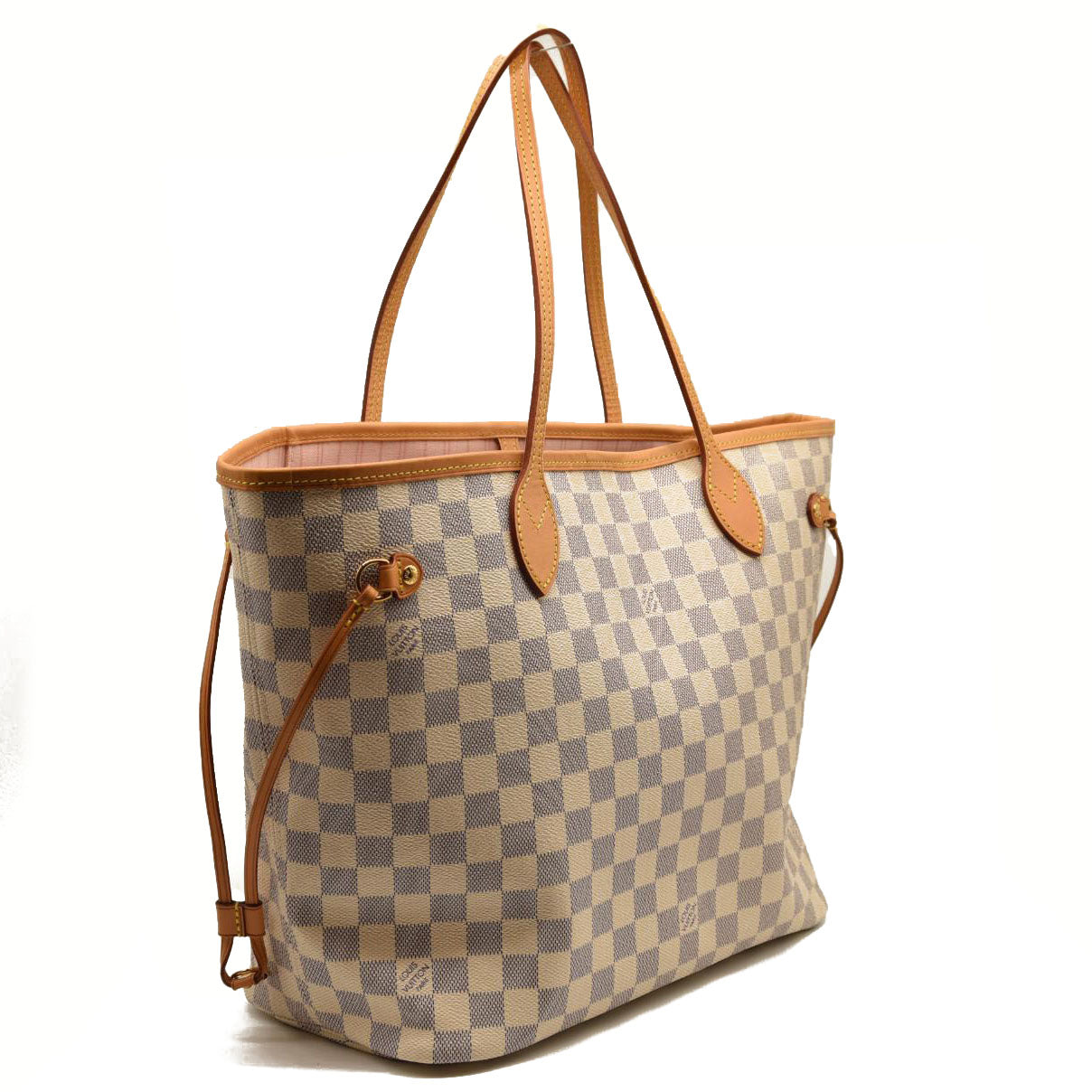 LOUIS VUITTON Damier Azur Neverfull MM Rose Ballerine