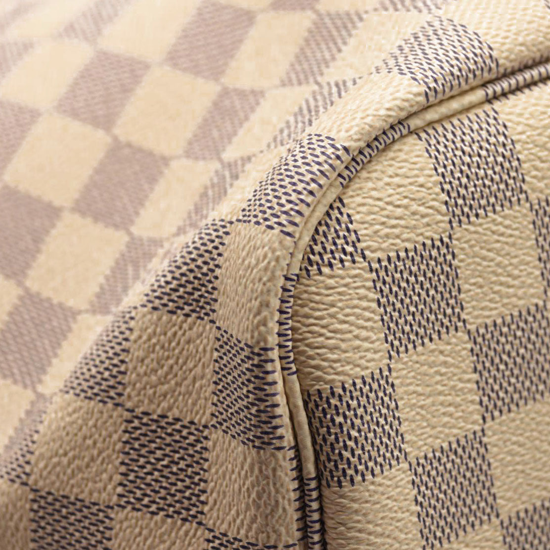 LOUIS VUITTON Damier Azur Neverfull MM Rose Ballerine