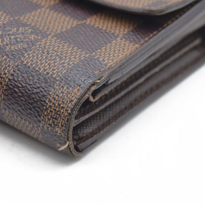 AUCTION $610 Louis Vuitton  Damier Ebene Porte Tresor Etui Papiers Wallet CA3079