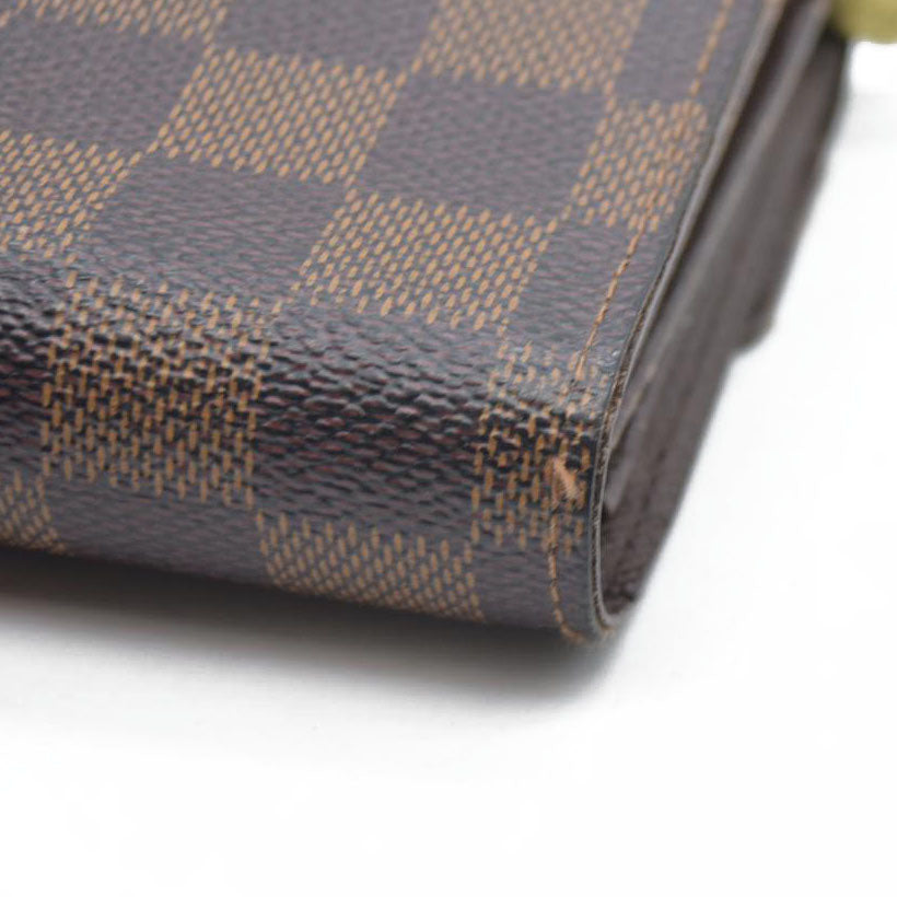 AUCTION $610 Louis Vuitton  Damier Ebene Porte Tresor Etui Papiers Wallet CA3079