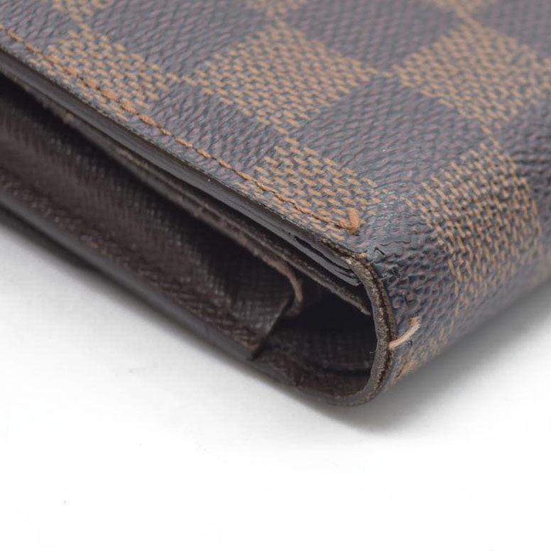 AUCTION $610 Louis Vuitton  Damier Ebene Porte Tresor Etui Papiers Wallet CA3079