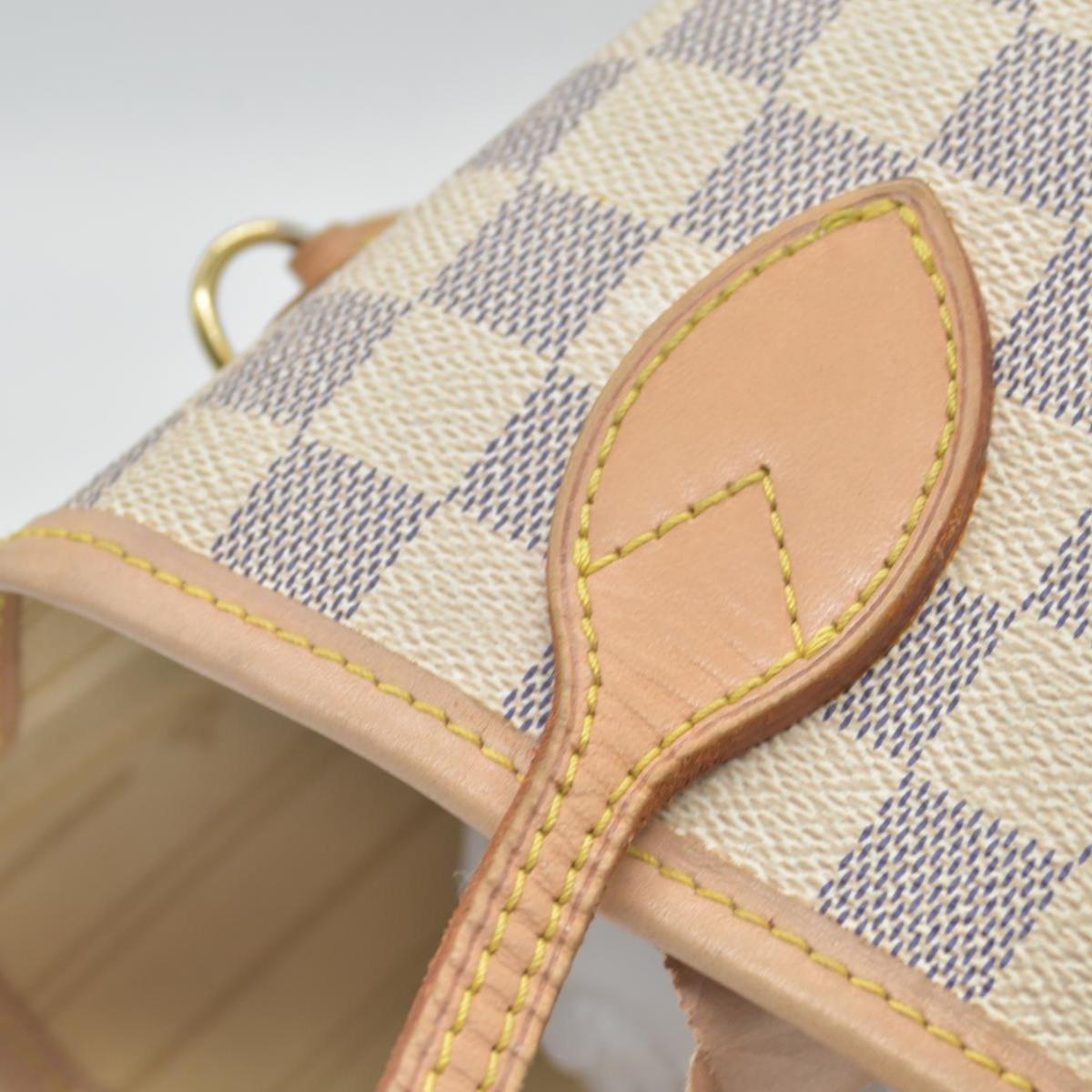 $2170 Louis Vuitton Damier Azur Neverfull MM AR1120 2010