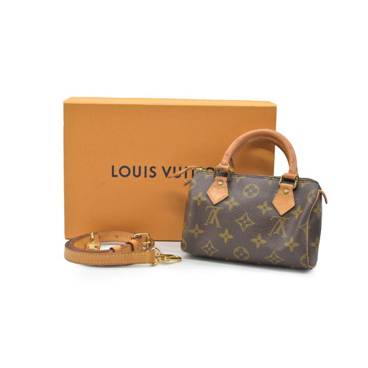 $1800 Louis Vuitton Monogram Mini Speedy Hand Bag TH0942 CONSIGNMENT