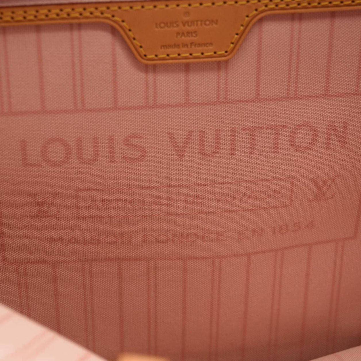 LOUIS VUITTON Damier Azur Neverfull MM Rose Ballerine