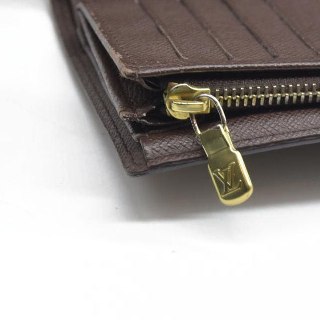 AUCTION $610 Louis Vuitton  Damier Ebene Porte Tresor Etui Papiers Wallet CA3079