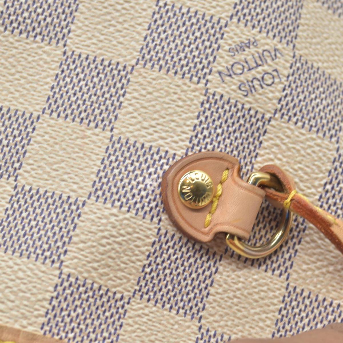 $2170 Louis Vuitton Damier Azur Neverfull MM AR1120 2010