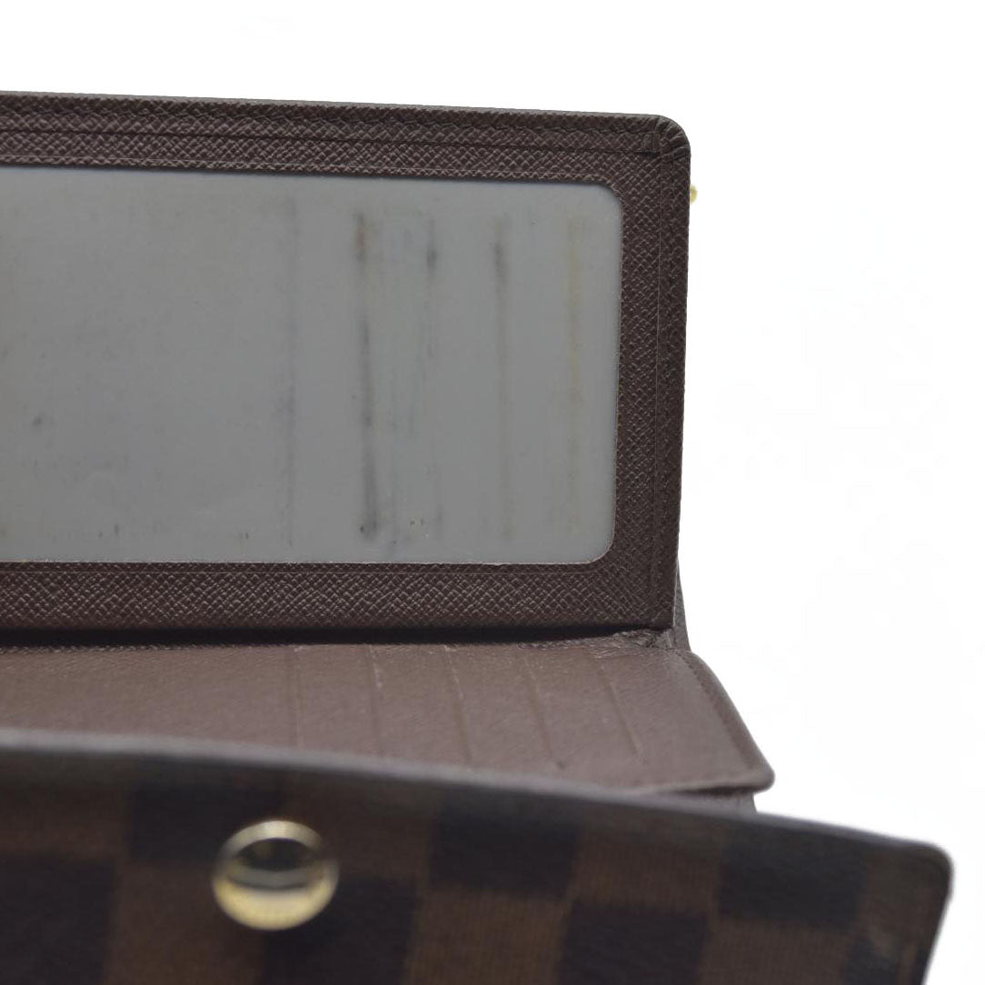 AUCTION $610 Louis Vuitton  Damier Ebene Porte Tresor Etui Papiers Wallet CA3079