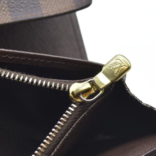 AUCTION $610 Louis Vuitton  Damier Ebene Porte Tresor Etui Papiers Wallet CA3079