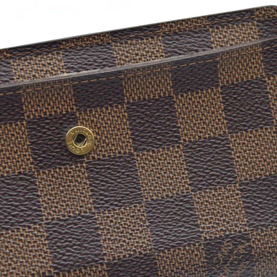 AUCTION $610 Louis Vuitton  Damier Ebene Porte Tresor Etui Papiers Wallet CA3079