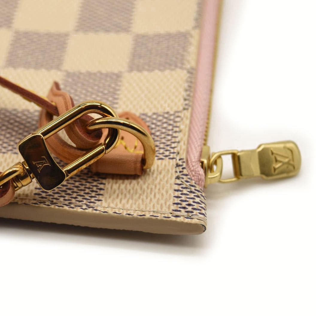 LOUIS VUITTON Damier Azur Neverfull MM Rose Ballerine