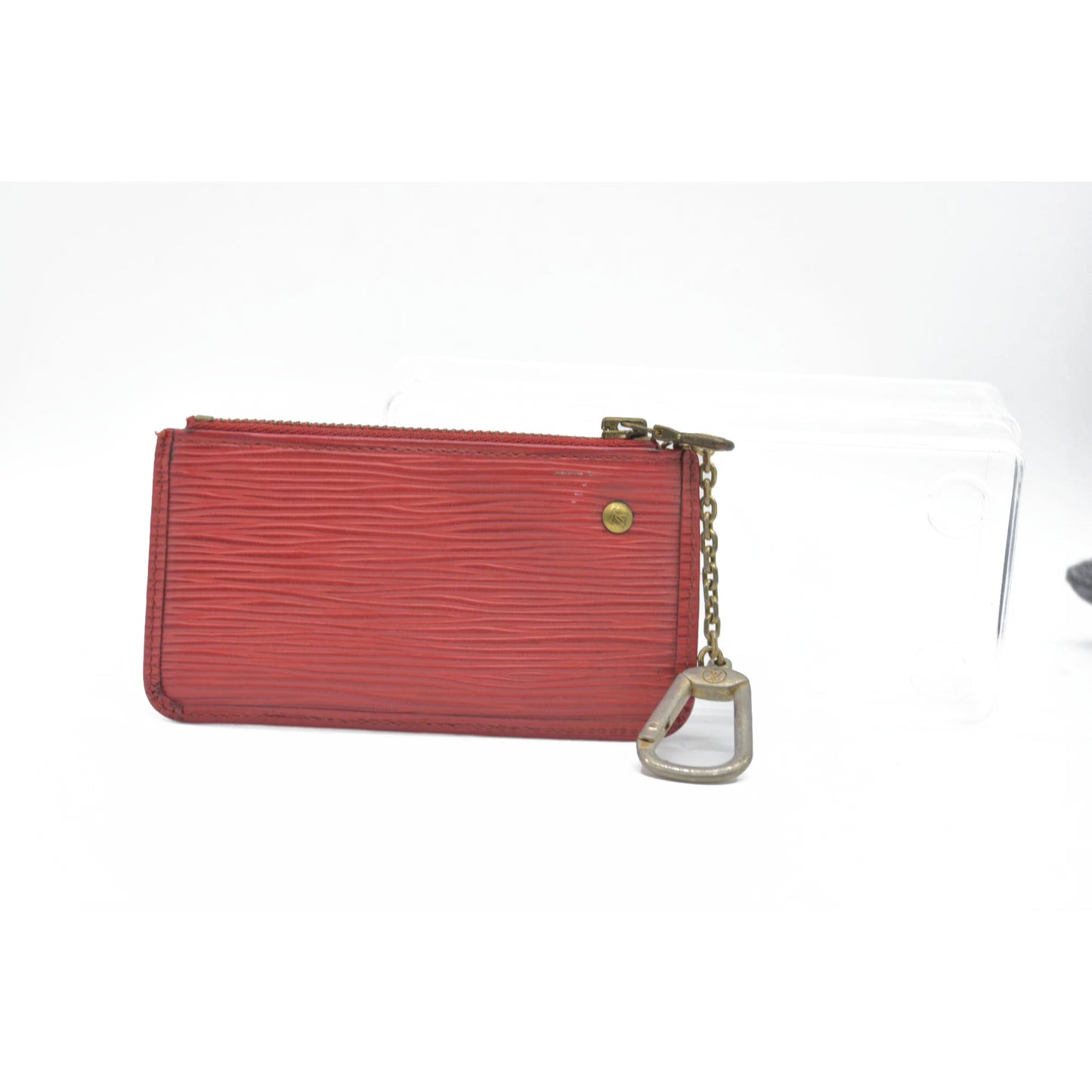 AUCTION $445 Louis Vuitton  Epi Key Pouch Castillan Red