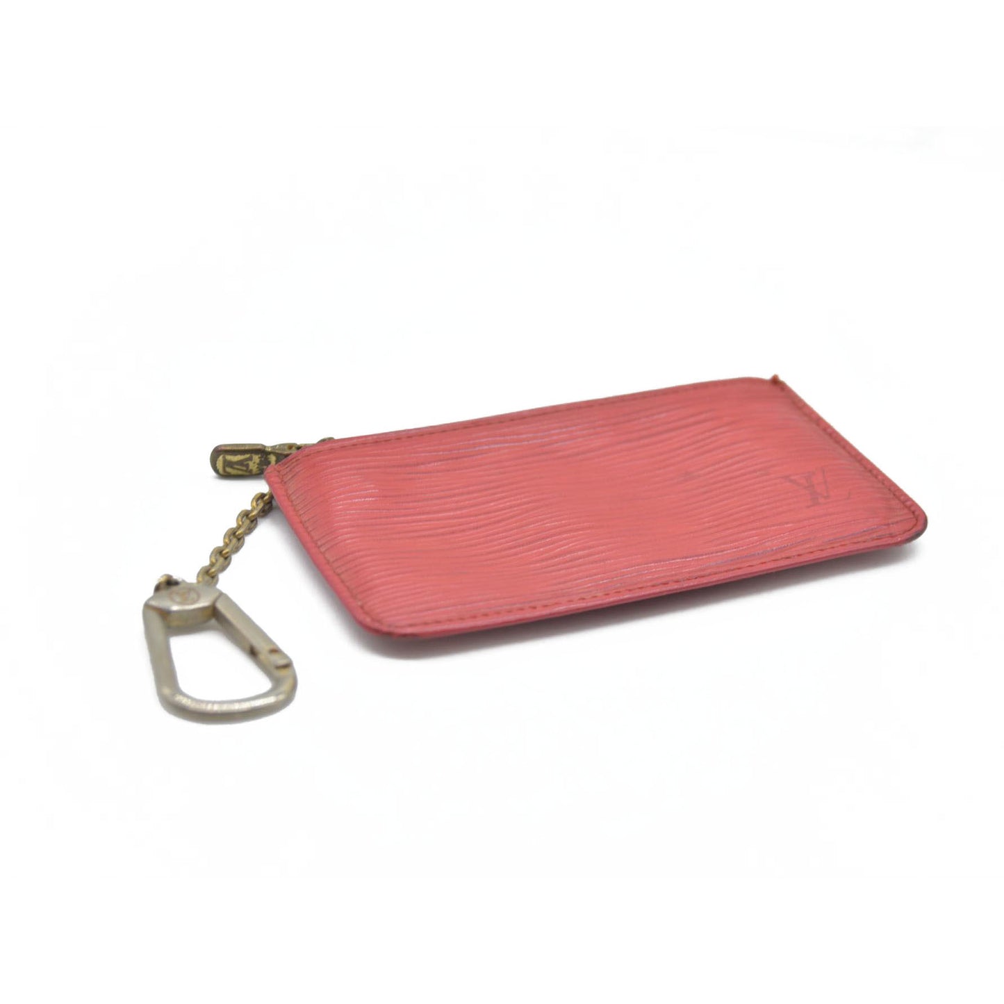 AUCTION $445 Louis Vuitton  Epi Key Pouch Castillan Red