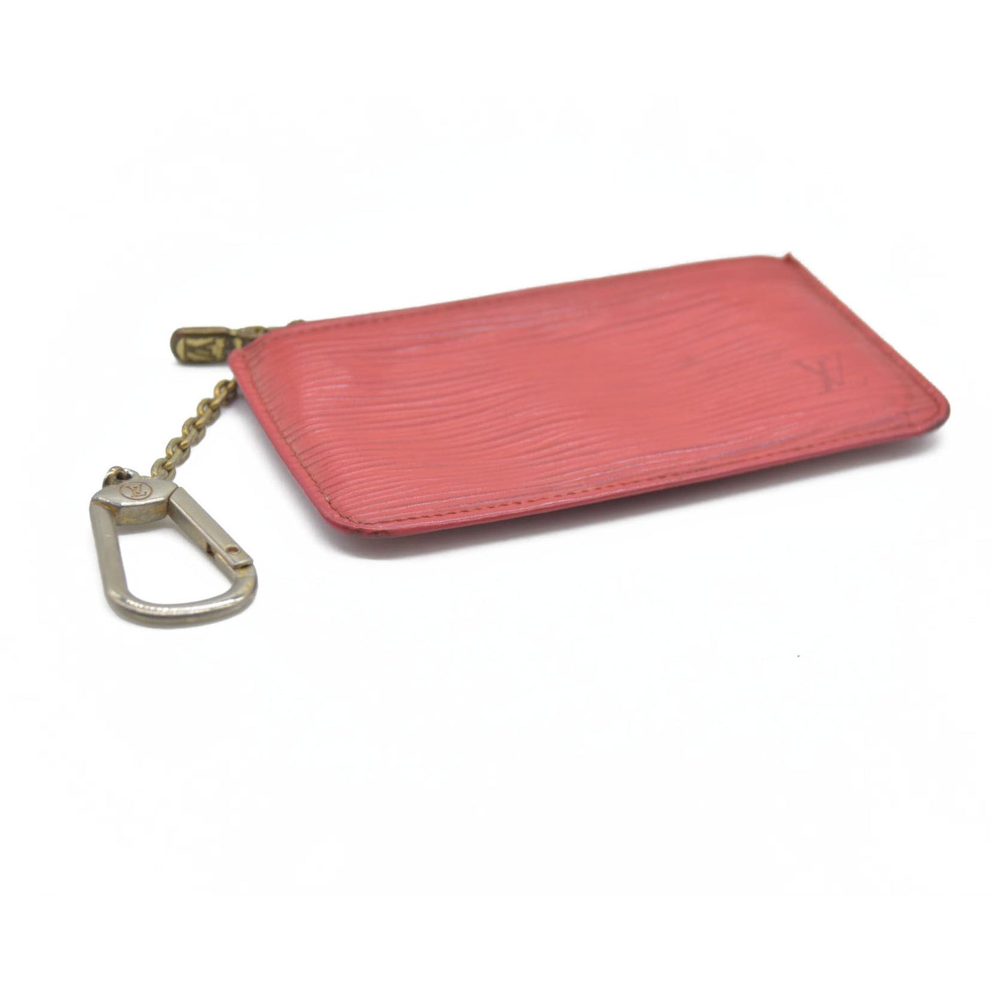 AUCTION $445 Louis Vuitton  Epi Key Pouch Castillan Red