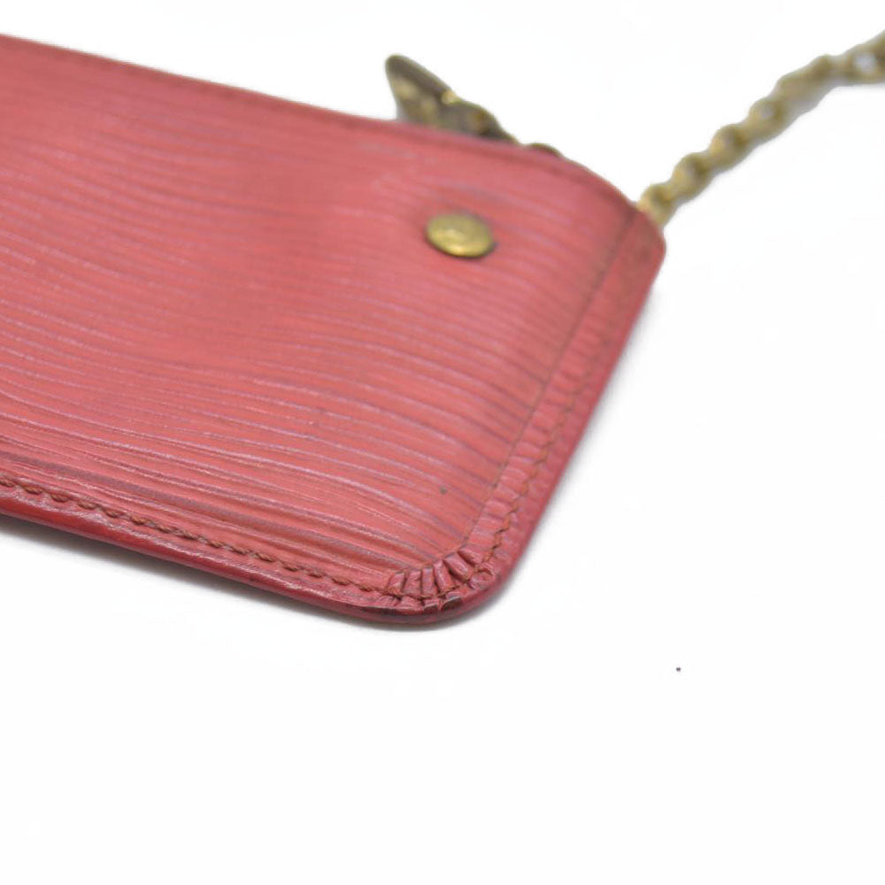 AUCTION $445 Louis Vuitton  Epi Key Pouch Castillan Red
