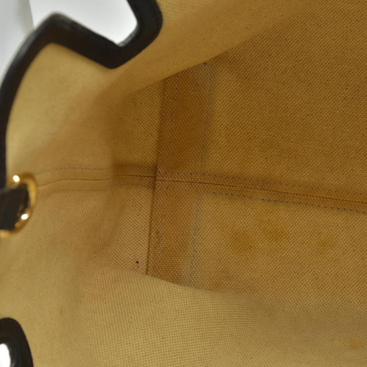$2490 Burberry Cotton Soft Canvas Calfskin Medium Belt Tote Natural Black
