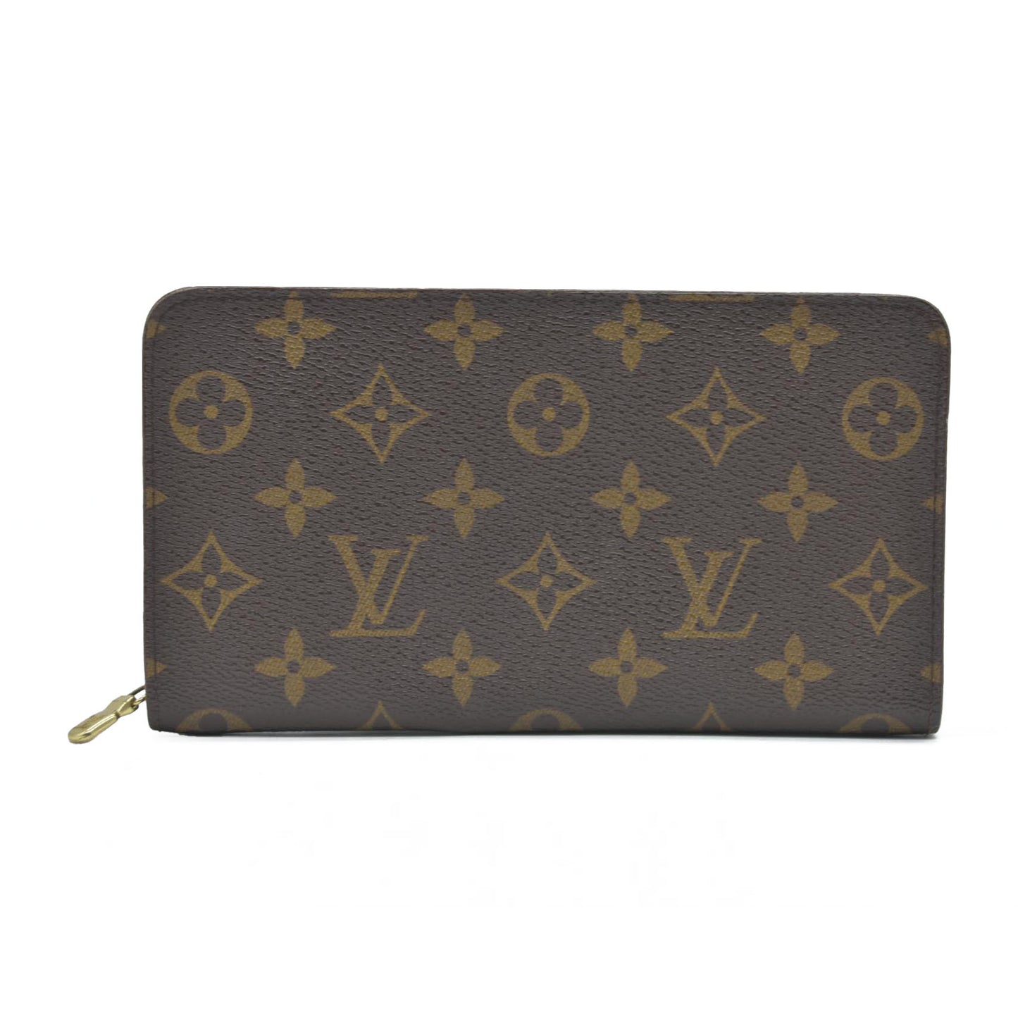 AUCTION $915 Louis Vuitton Monogram Porte Monnaie Zippy Long Wallet Brown CA1907