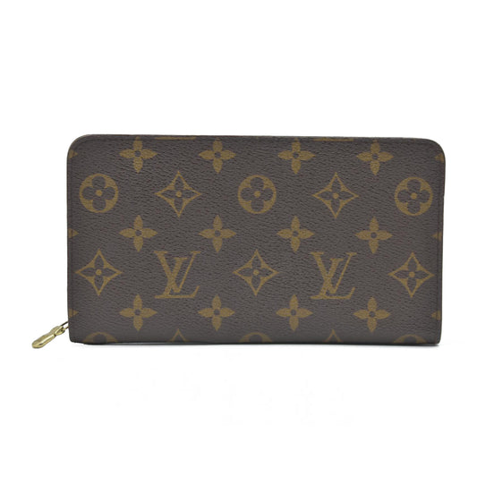 AUCTION $915 Louis Vuitton Monogram Porte Monnaie Zippy Long Wallet Brown CA1907