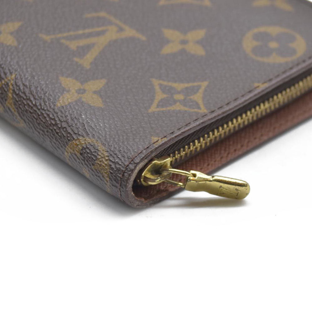 AUCTION $915 Louis Vuitton Monogram Porte Monnaie Zippy Long Wallet Brown CA1907