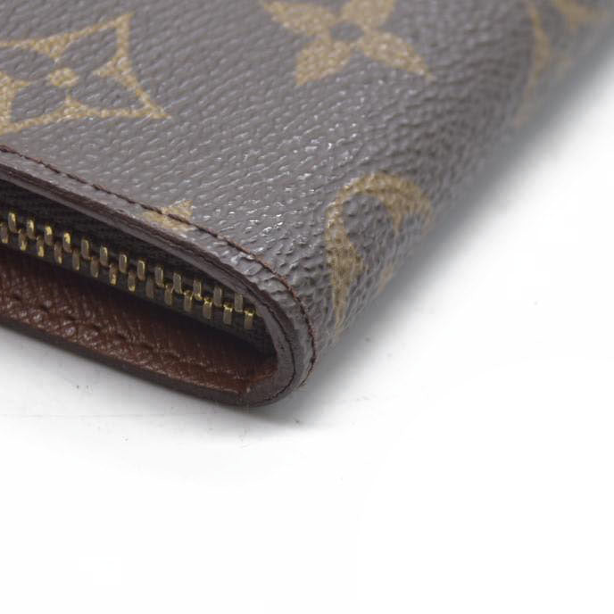 AUCTION $915 Louis Vuitton Monogram Porte Monnaie Zippy Long Wallet Brown CA1907